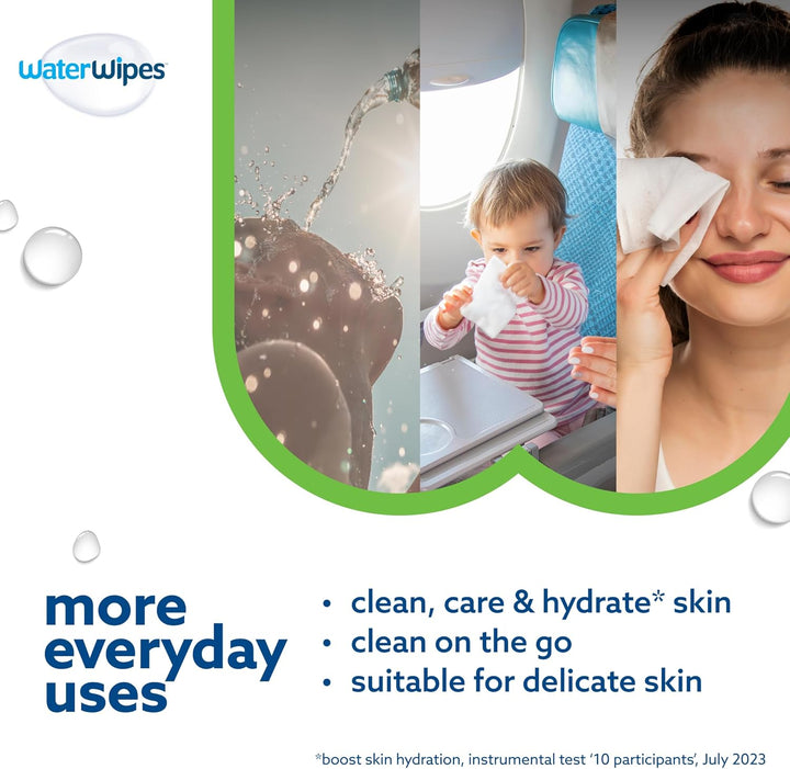 WaterWipes Sensitive+ Hydrating Boost Wipes, Feuchtigkeitsspendende Tücher, 720 Stück (12 Packungen)