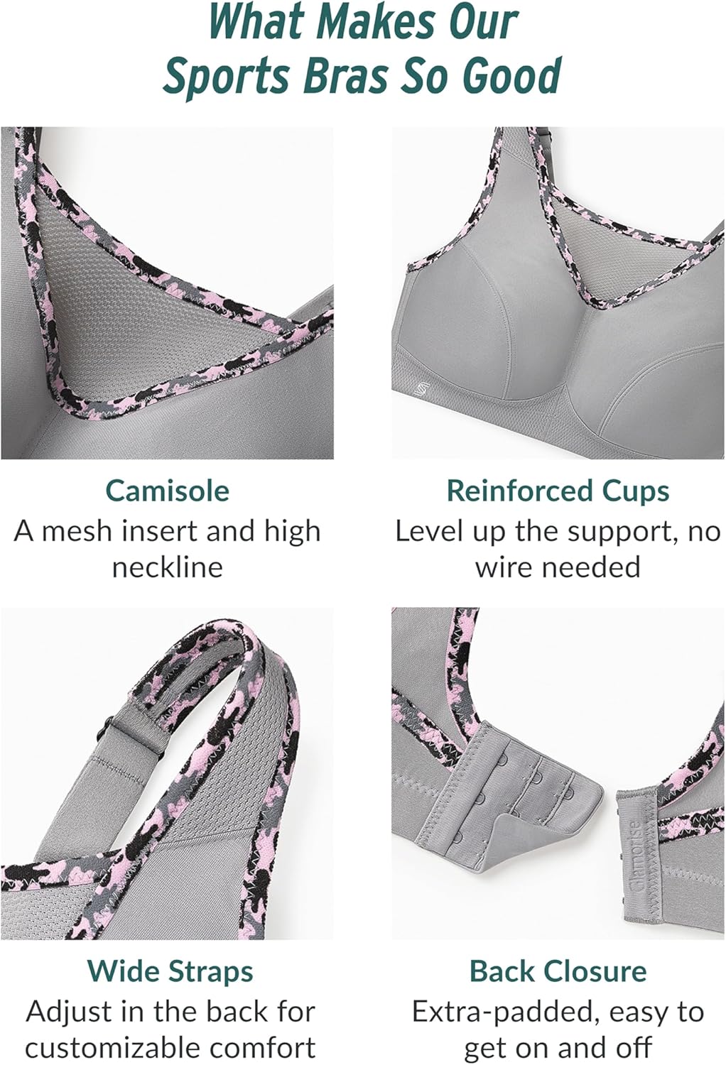Glamorise Damen Bustier BH mit Perfektem Halt Sports Bra, Undurchsichtige 75C Perfekt Pink, 75C Perf