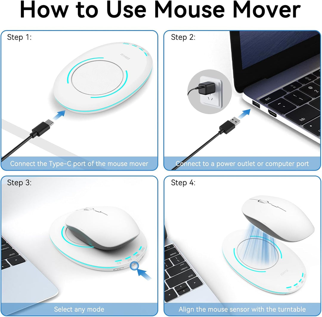 Ultra Dünner Maus Jiggler Nicht Nachweisbar,Mouse Mover mit Einstellbarem Intervall,Treiberfreier Ma