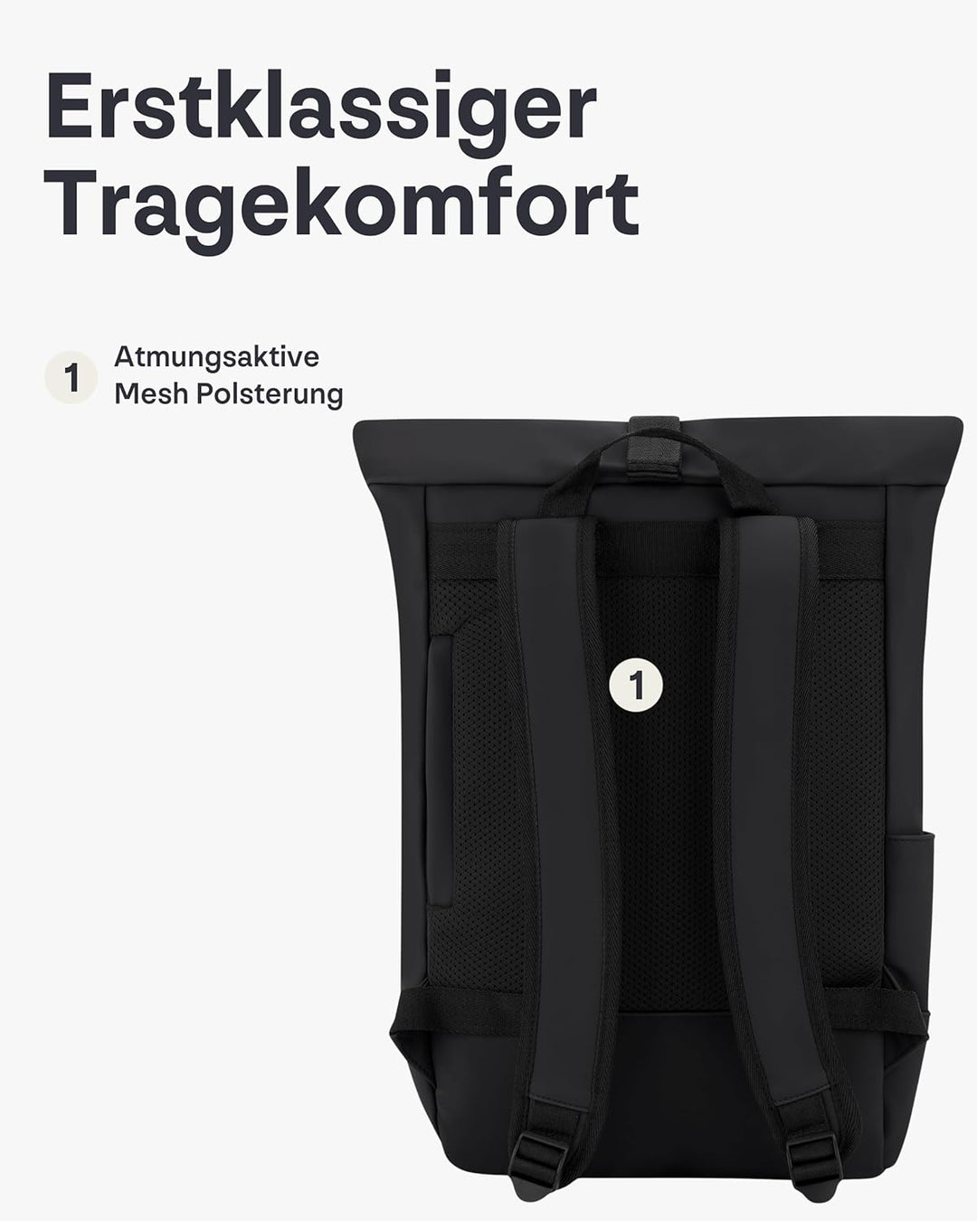 Johnny Urban Rucksack Damen & Herren - Harvey Medium - Rolltop Mit Laptopfach für Uni Business City