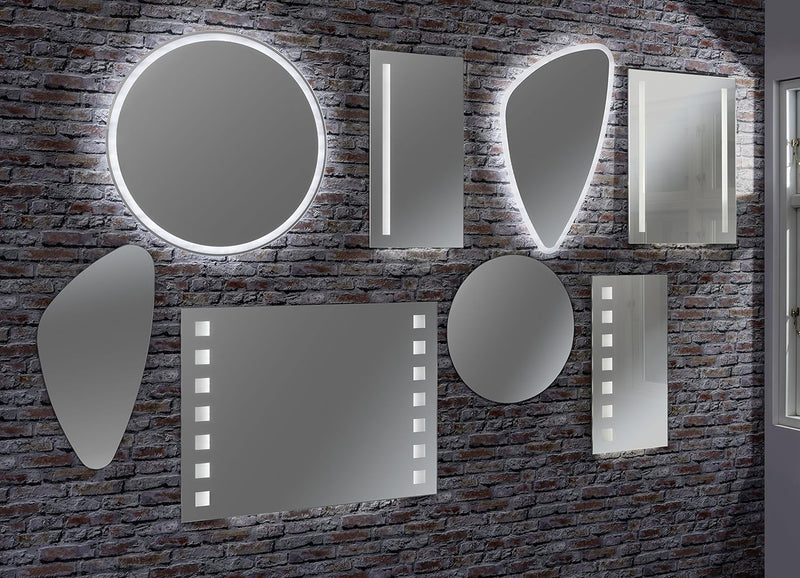 FACKELMANN LED Spiegel linear Mirrors/Wandspiegel mit LED-Beleuchtung/Masse (B x H x T): ca. 60 x 75