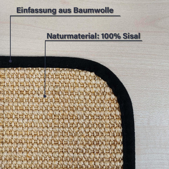 WohnDirect Eco-Sisal Fussmatte 40x60 - Fussmatte 100% Sisal - rutschfeste Türmatte Sweet Home - Krat