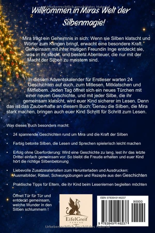Der magische Adventskalender für Erstleser: 24 Geschichten voller Silbenmagie: Spielerisch Silben le
