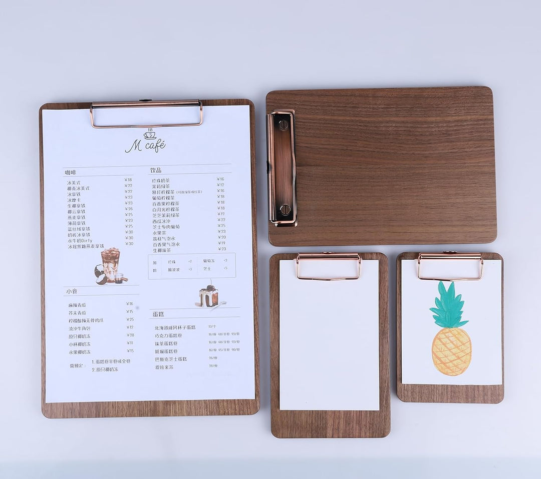 Klemmbrett aus massivem Hartholz mit Ständer, Menühalter aus Holz für Restaurants, Tischständer, Qui