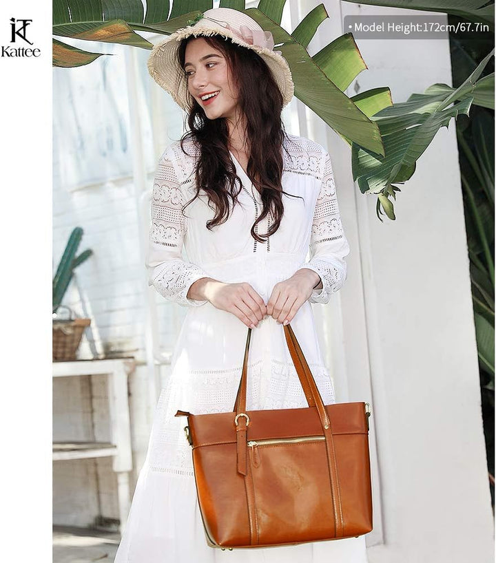 Kattee Leder-Satchel-Geldbörsen und Handtaschen für Damen, Top-Griff-Schulter-Geldbörsen-Tote-Hobo-T