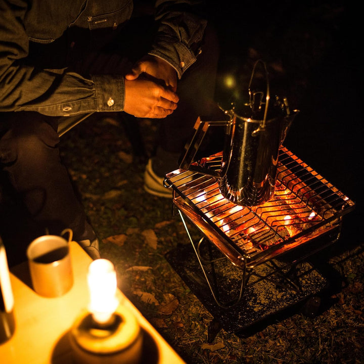 Snow Peak Pack & Carry Fireplace, kleine, Faltbare und tragbare Feuerstelle aus Edelstahl, für Campi