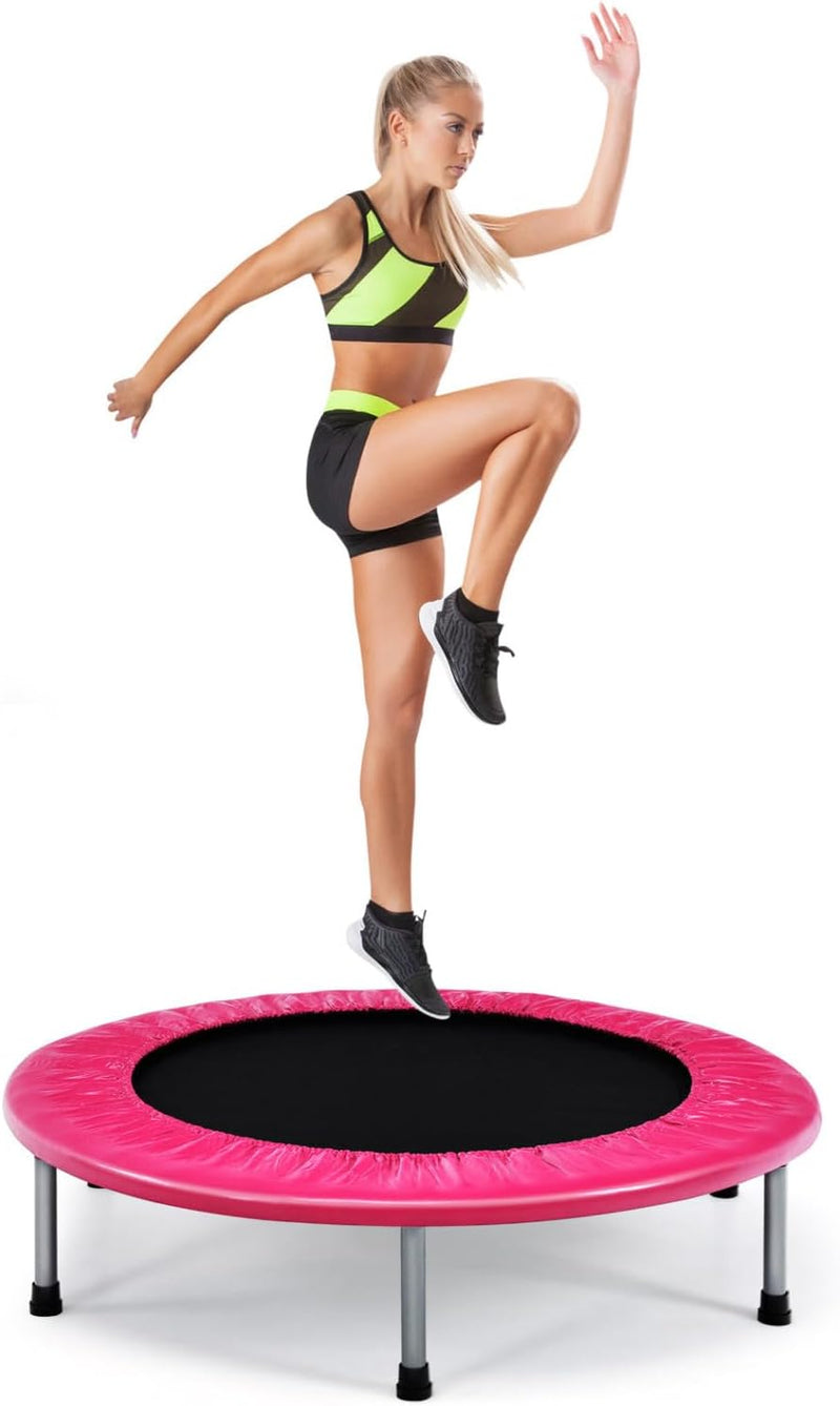 RELAX4LIFE φ 97 cm Mini-Trampolin, Fitness-Trampolin Faltbar, Kindertrampolin mit rutschfesten Füsse