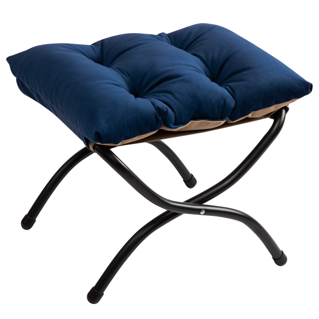 HollyHOME Fusshocker Fussstütze Klapphocker, Faltbar Sitzhocker mit Metallbeinen, Abnehmbar Gepolste