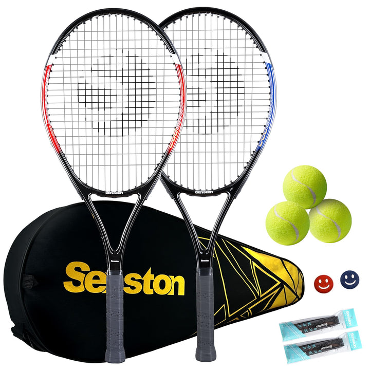 Senston Tennisschläger für Erwachsene 68,6 cm Tennisschläger – 2 Spieler Tennisschläger Set mit 3 Bä