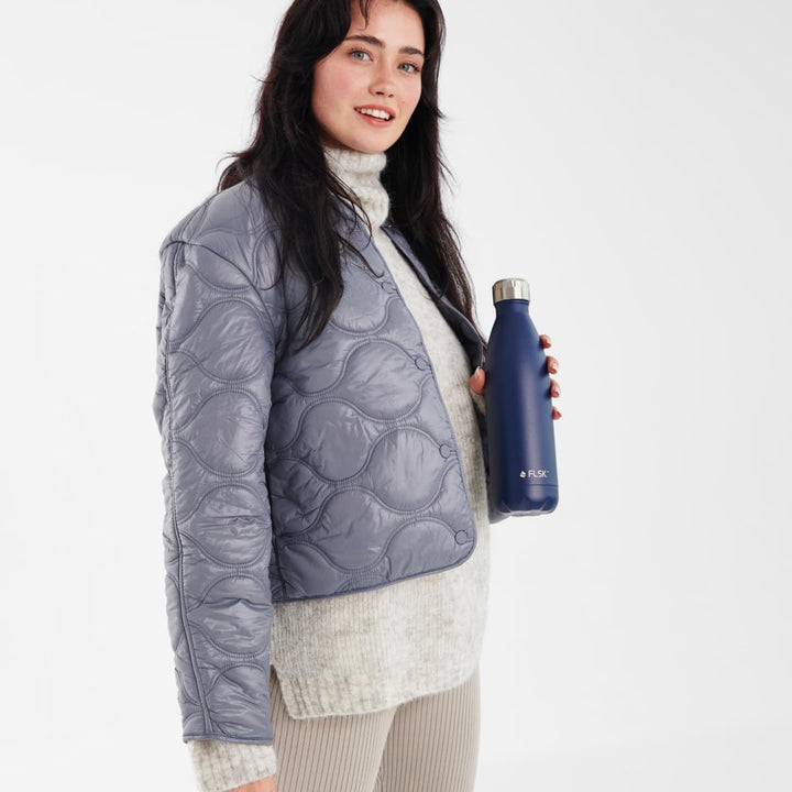 FLSK Trinkflasche – Premium Edelstahl Thermosflasche – 100% auslaufsicher &amp; kohlensäuregeeignet – hä