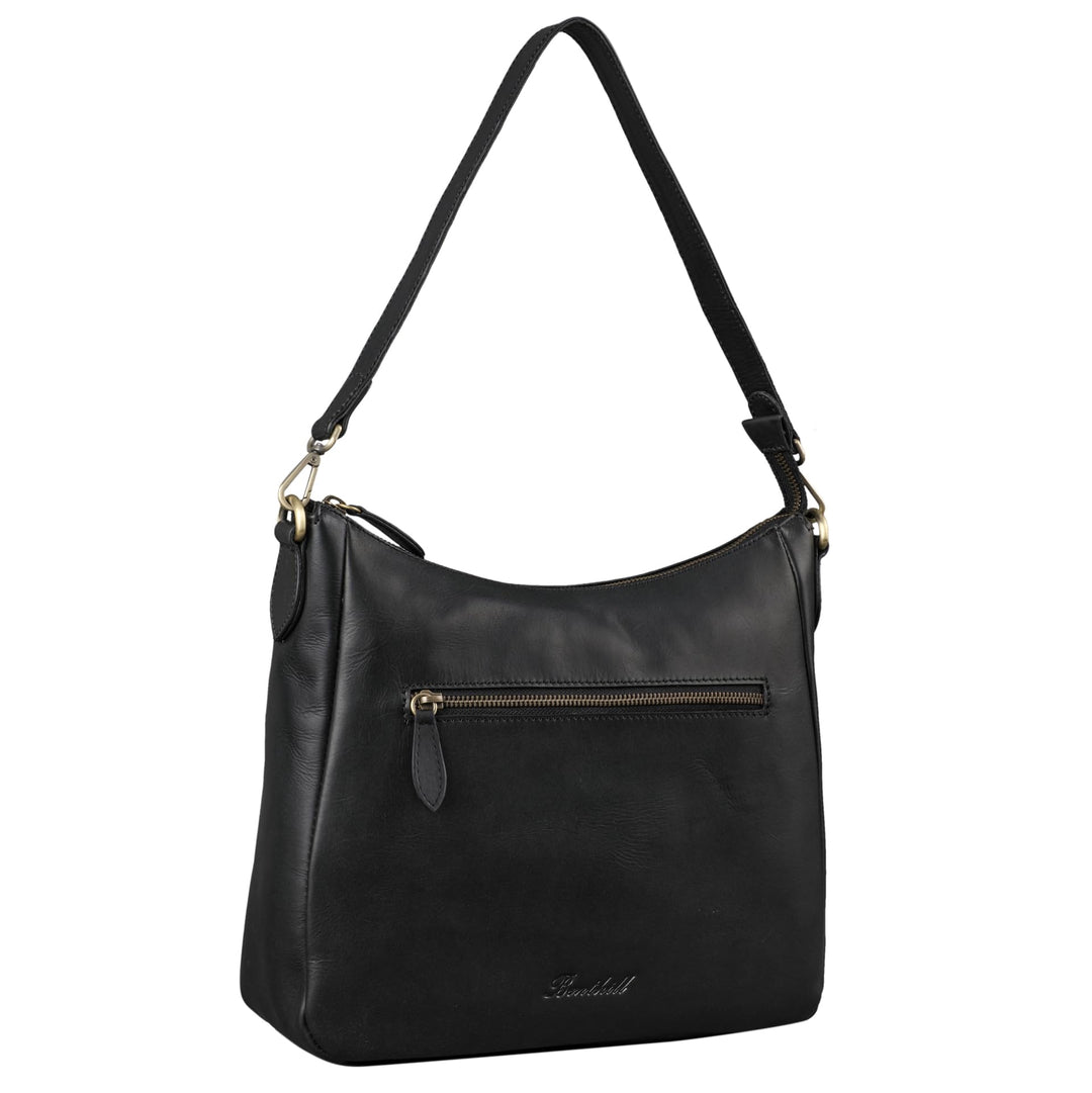 Benthill Damen Tasche Leder - Handtasche aus echtem Rindsleder - Umhängetasche mit Reissverschluss -