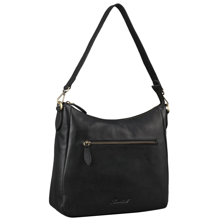 Benthill Damen Tasche Leder - Handtasche aus echtem Rindsleder - Umhängetasche mit Reissverschluss -