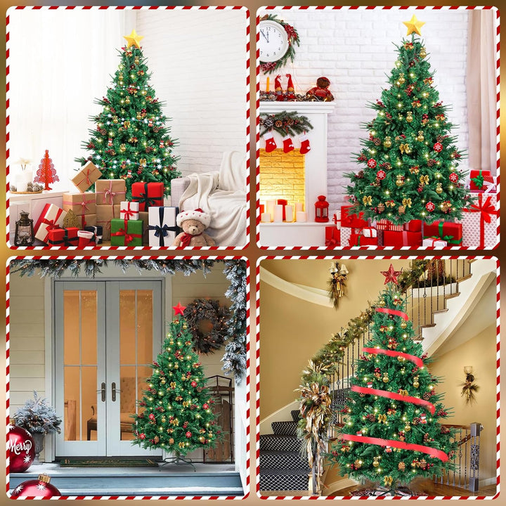 AGM 5ft/1.5M Weihnachtsbaum mit 1.2M 240LEDs, 450 Spitzen künstlicher Weihnachtsbaum mit gemischten