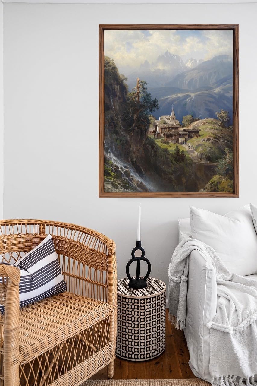 rahmengalerie24 Schattenfugenrahmen 60x84 cm nussbaum für Leinwand Bilderrahmen Keilrahmen für Leinw