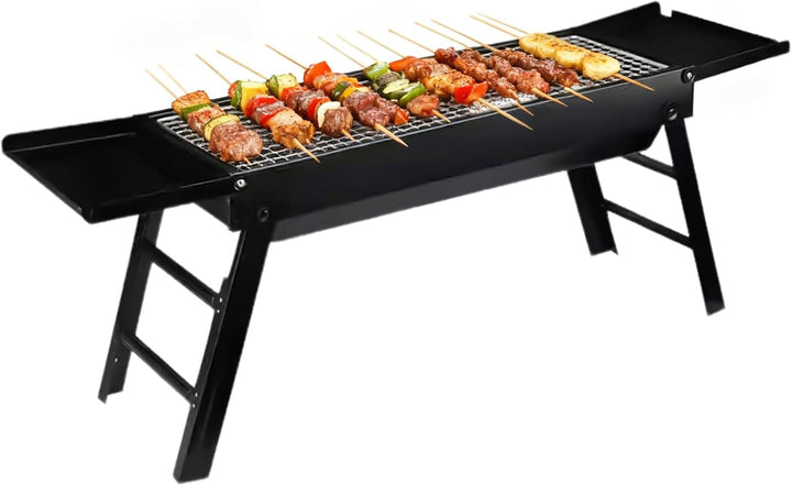 Zusammenklappbarer Grill,Faltbarer Picknick Kocher - Outdoor Grill mit Seitenablagen - Für Garten, C