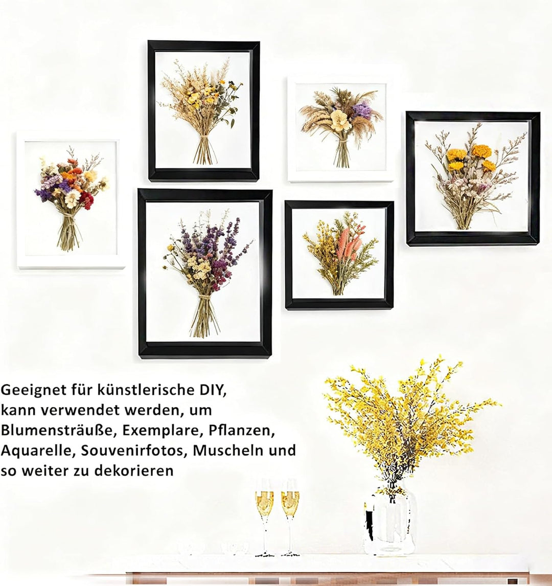 Bilderrahmen zum Befüllen, 3D Fotorahmen 30 x 30 cm, Tiefer Rahmen für Wand & Desktop, 3D Objektrahm