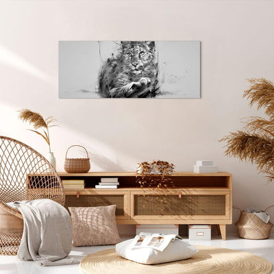 Panorama Bilder auf Leinwand 100x40cm Leinwandbild Tier Abstraktion Gross Wanddeko Bild Schlafzimmer