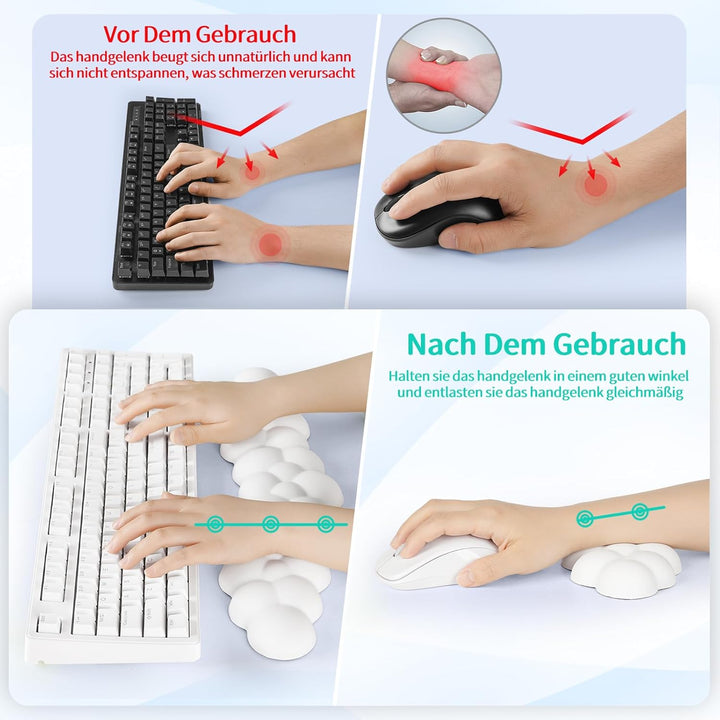 Handballenauflage Tastatur Wolke, Ergonomisches Handauflage Tastatur Wolke Mit PU Leder Memory Schau