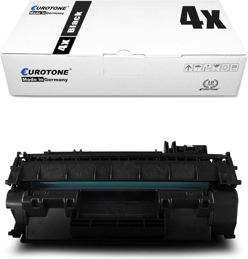 4X Eurotone kompatibler Toner für HP Laserjet M 2727 NF NFS MFP ersetzt Q7553X 53X 4x Black, 4x Blac