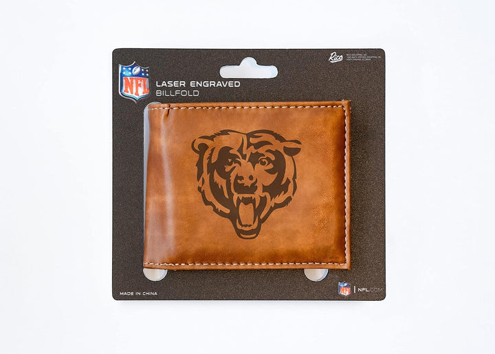 Rico Industries NFL Geldbörse mit Lasergravur, Braun Chicago Bears, Chicago Bears