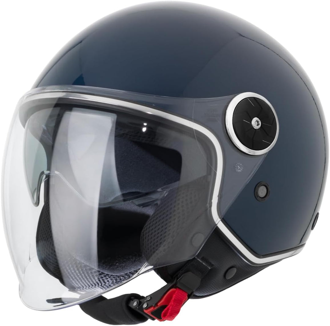 VINZ Tobia Jethelm mit Doppelvisier | Roller Helm Fashionhelm | In Gr. XS-XXL | Jet Helm mit Sonnenb
