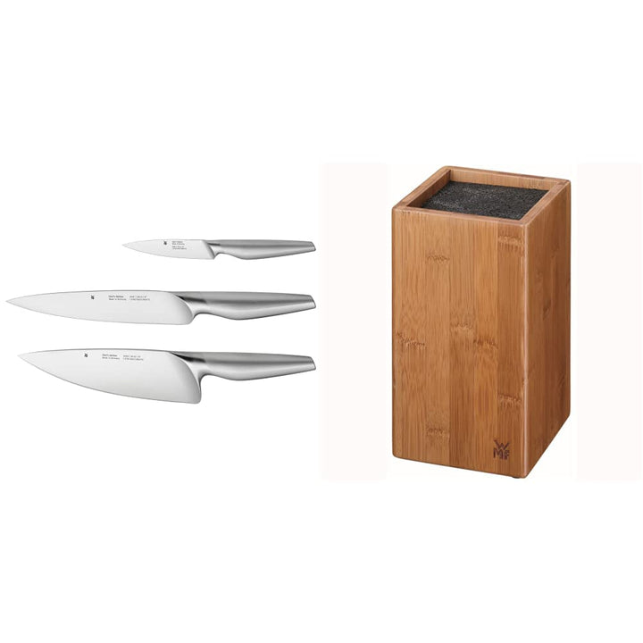 WMF Chef's Edition Messerset 3teilig, Made in Germany, 3 Messer geschmiedet & Messerblock ohne Messe