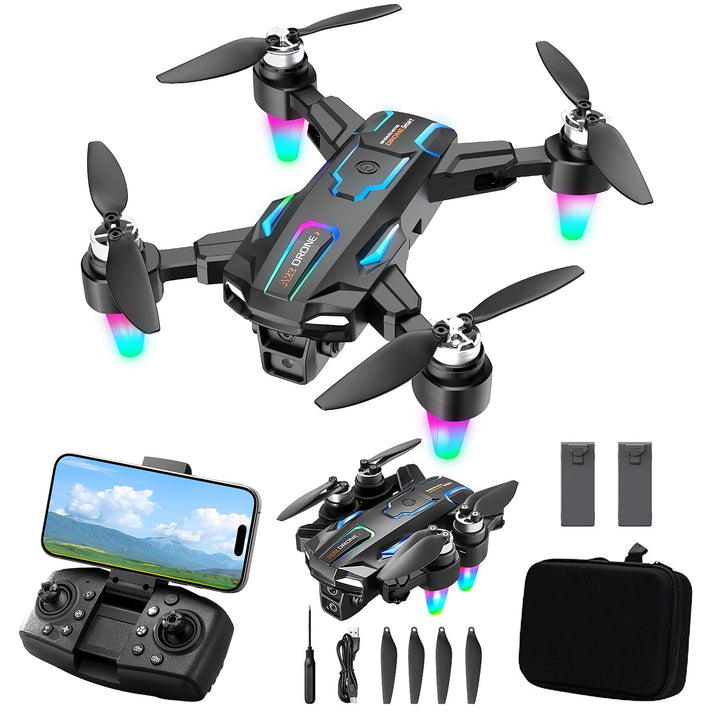 Drohne mit Kamera 8k, Bürstenloser Motor, Faltbare Drohne, 360°Flip, Headless Mode, WiFi, Flugbahnfl