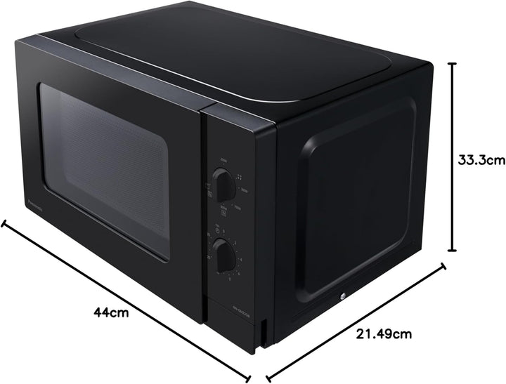Panasonic NN-GM22QBEPG 20L Grill-Mikrowelle mit Glasplatte und Gitterrost, 800 W, 1000 W Grill, Auft