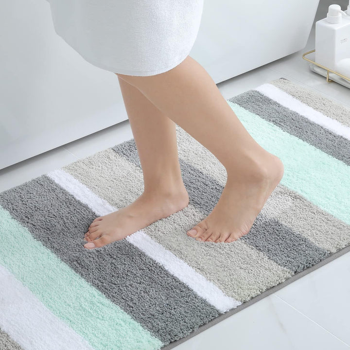 Homaxy rutschfest Badezimmerteppich Weich Hochflor Mikrofaser Badematte Saugfähige Badteppiche Wasch