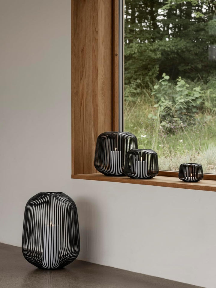 blomus Laterne -LITO- Farbe Schwarz Kerzenhalter Windlicht (L) 33 x 33 x 45cm (65933), L