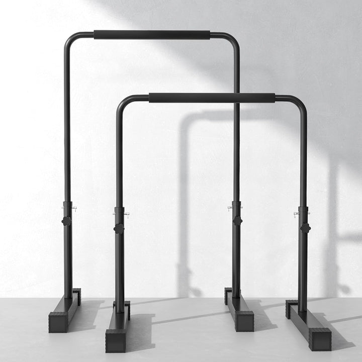 HOMCOM Dip Barren Bars 2er Set Rutschfest Dip Station 80-100 cm Höhenverstellbar Fitness Parallettes