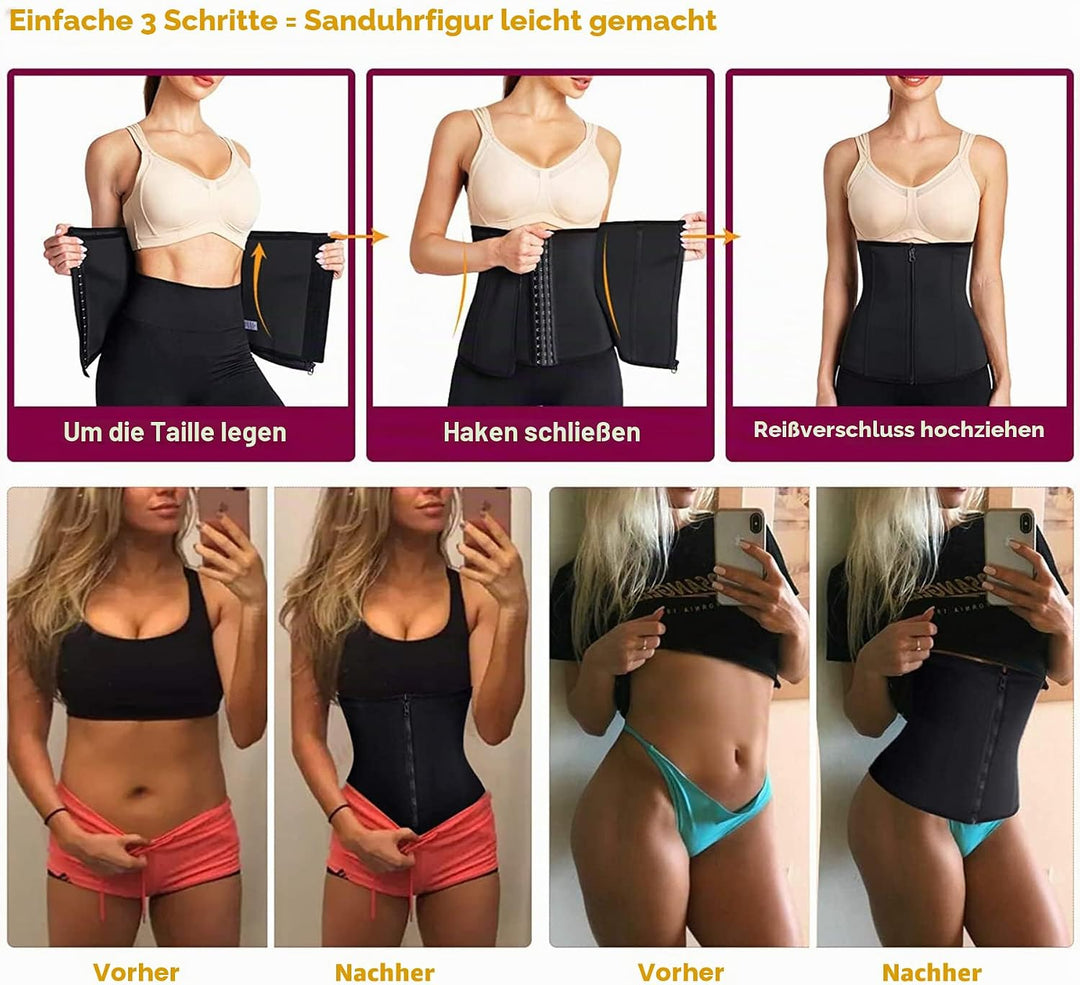 KUMAYES Korsett Damen Waist Trainer Cincher Korsage Taillenformer Bauchweggürtel Corsage Shapewear D