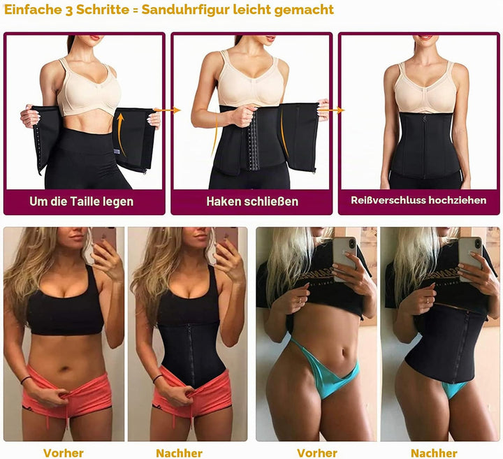 KUMAYES Korsett Damen Waist Trainer Cincher Korsage Taillenformer Bauchweggürtel Corsage Shapewear D