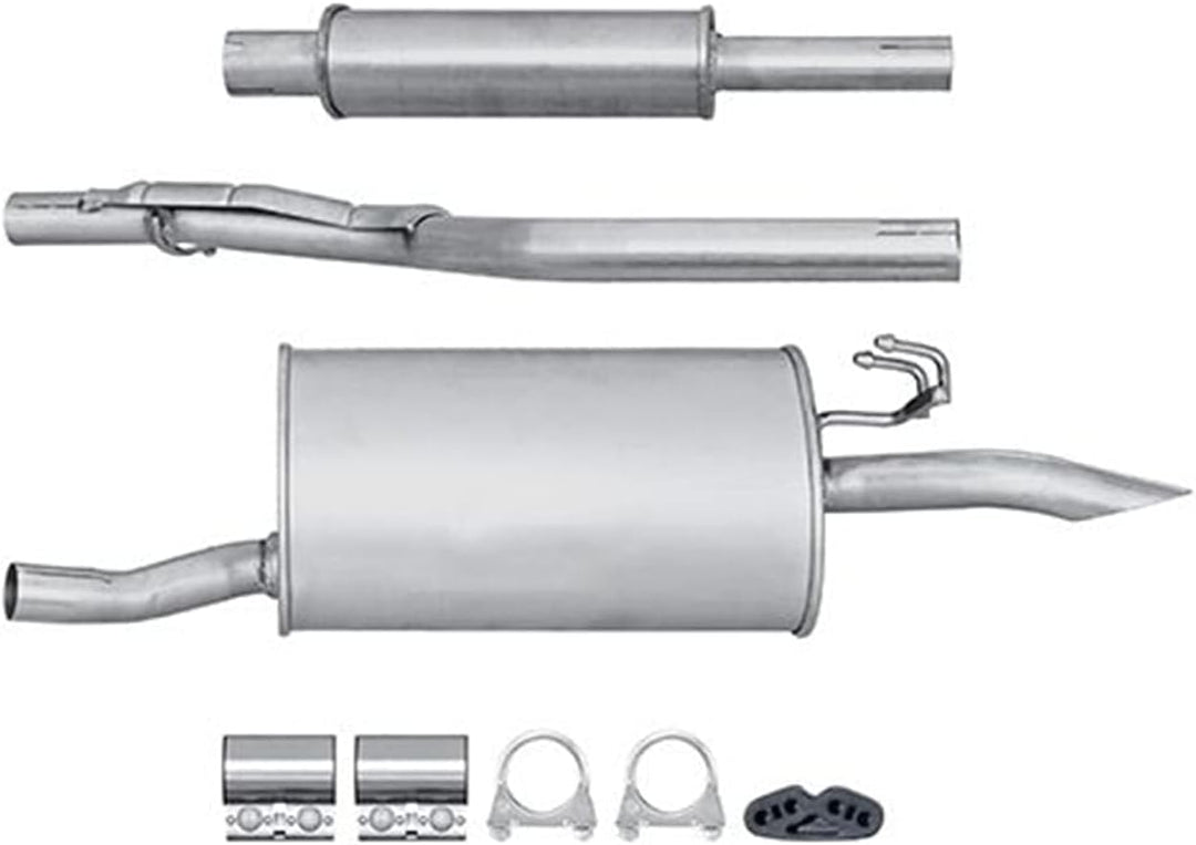 HELLA 8LD 366 028-691 Endschalldämpfer - Easy2Fit® Kit - hinten - dreiteilig - Set mit Anbauteilen