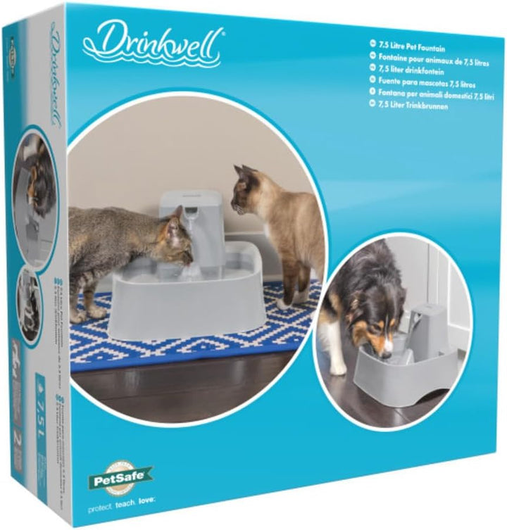 PetSafe 7,5 Liter Trinkbrunnen Drinkwell für Hunde und Katzen, Duales Filtersystem, aus BPA-freiem K