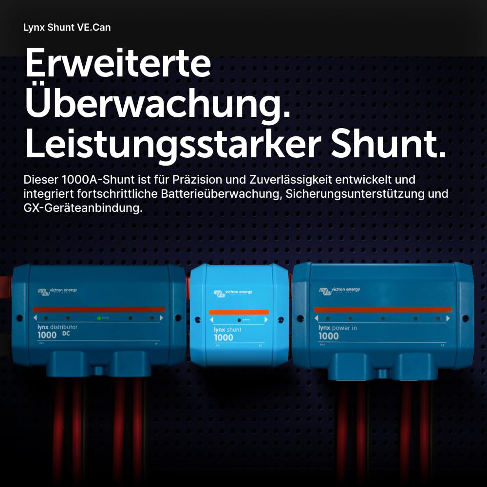 Victron Energy Lynx Shunt IP22 VE.Can 1000 Amp, Sammelschiene mit Integrierter Batterieüberwachung