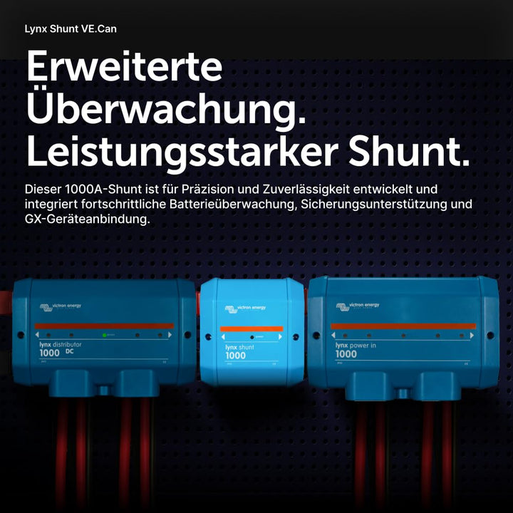 Victron Energy Lynx Shunt IP22 VE.Can 1000 Amp, Sammelschiene mit Integrierter Batterieüberwachung
