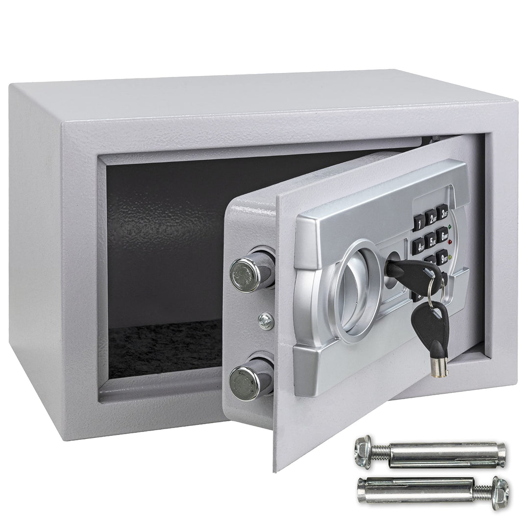 Silvergear® Elektronicscher Tresor mit Zahlencode | Mini Elektronischer Safe | Mini Stahlsafe mit Co
