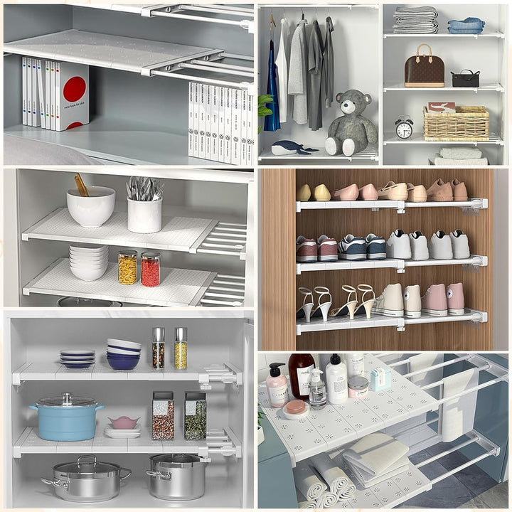 Verstellbare Regale für Schrank,- 24cm Weit, Verstellbare Länge 48-80cm Lagerregal Regal Separator A