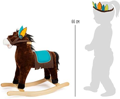 small foot 11385 Schaukelpferd Indianer, mit Soundeffekten und inkl. passenden Kopfschmuck, ab 3 Jah