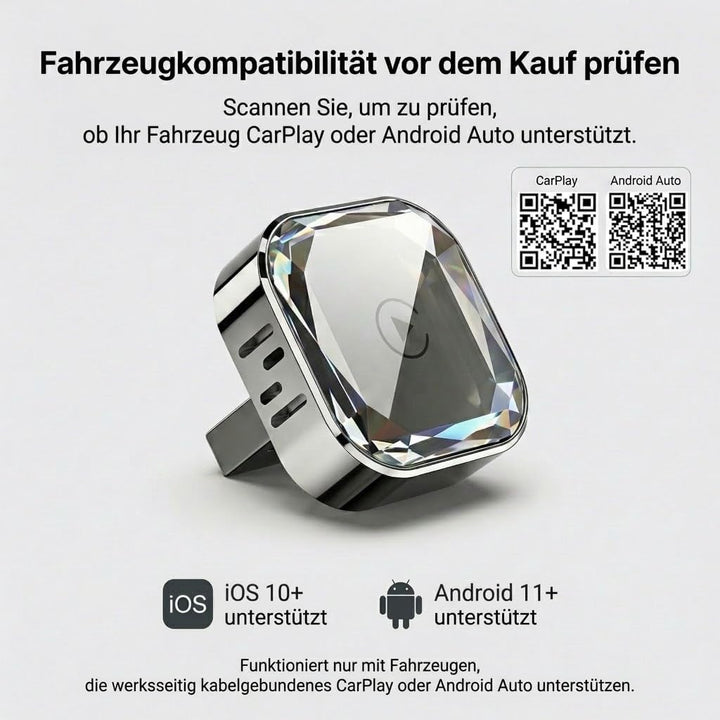 CarPlay Wireless & Android Auto 2-in-1 Adapter, Plug & Play für kabelgebundenes CarPlay, 5.8GHz WiFi