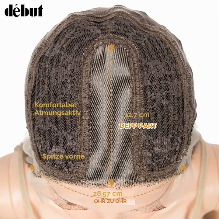 DÉBUT Lace Front Perücke Super lange Glatte Perücke für Damen 95 cm 260g Kunsthaar Hitzebeständige F