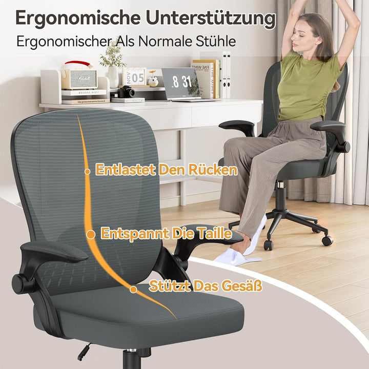 naspaluro Bürostuhl, Ergonomischer Schreibtischstuhl Mit Mesh-Abdeckung, Einzigartiger Lendenwirbels