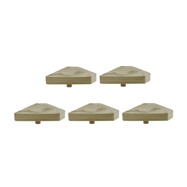 h2i Pfostenkappe | Holz imprägniert | 130 x 130 mm | 5 Stück | Eckige Abdeckkappe für Garten Holzpfo