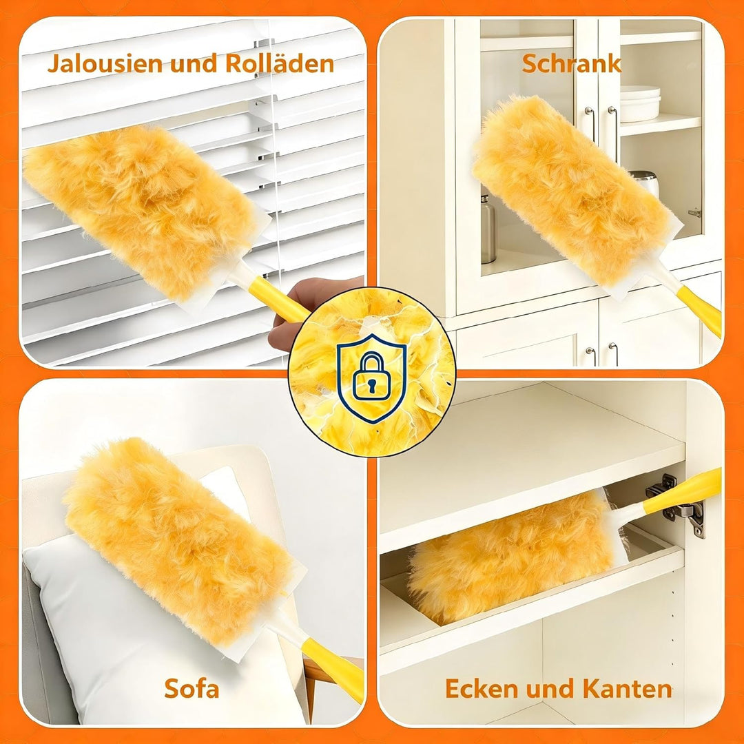 Staubmagnet Nachfüllpack Tücher Set für Swiffer Duster I Staubwede I Einweg Magnet Staubwede l Start