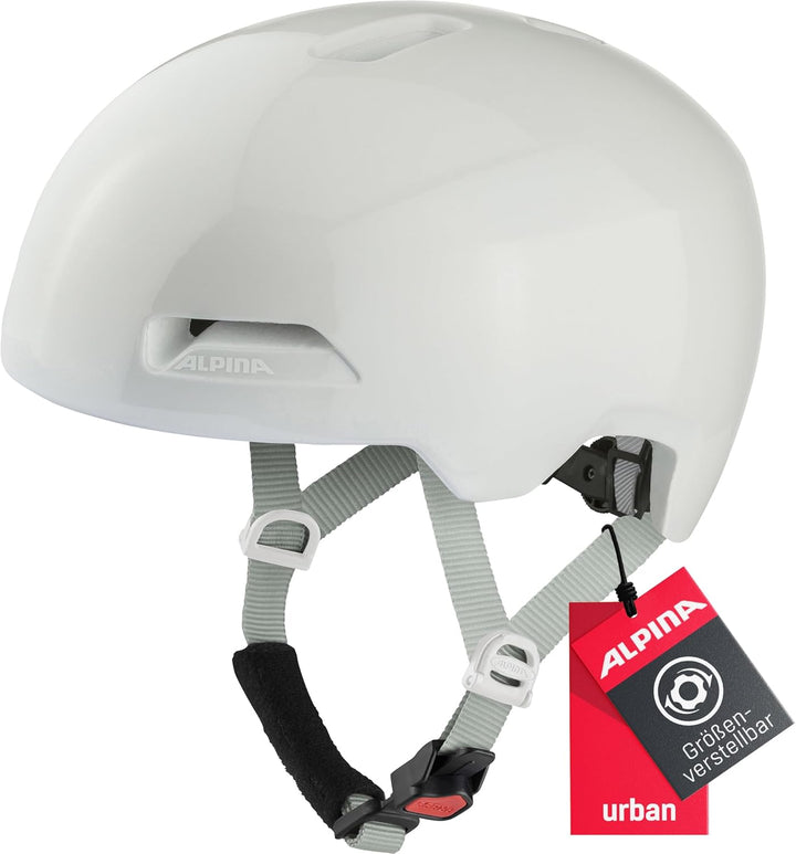 ALPINA HAARLEM - Robuster, Individuell Anpassbarer & Leichter Urban Fahrradhelm Für Erwachsene white