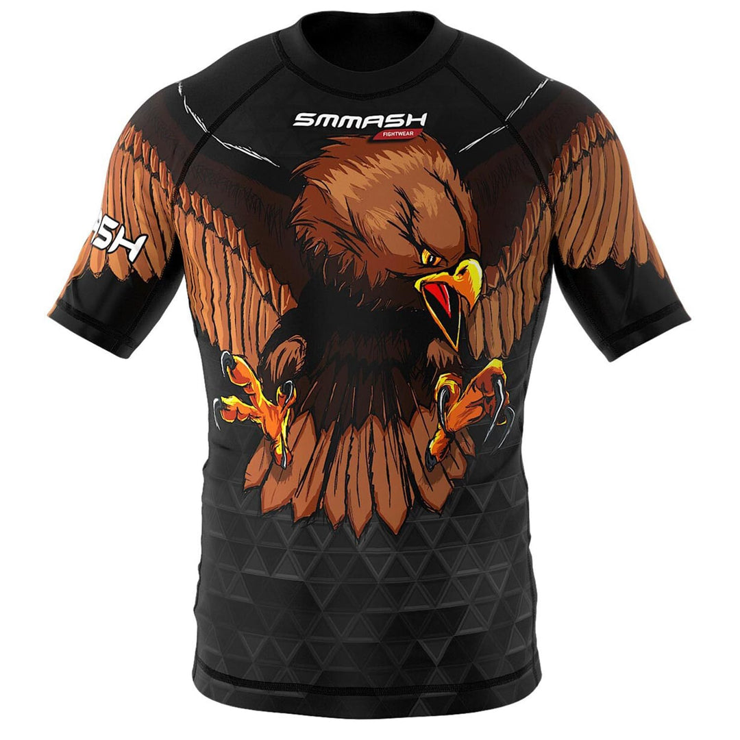 SMMASH Kurzarmes Rashguard für Herren, Funktionsshirt MMA BJJ Kickboxen Thai Box Cross-Training Fitn