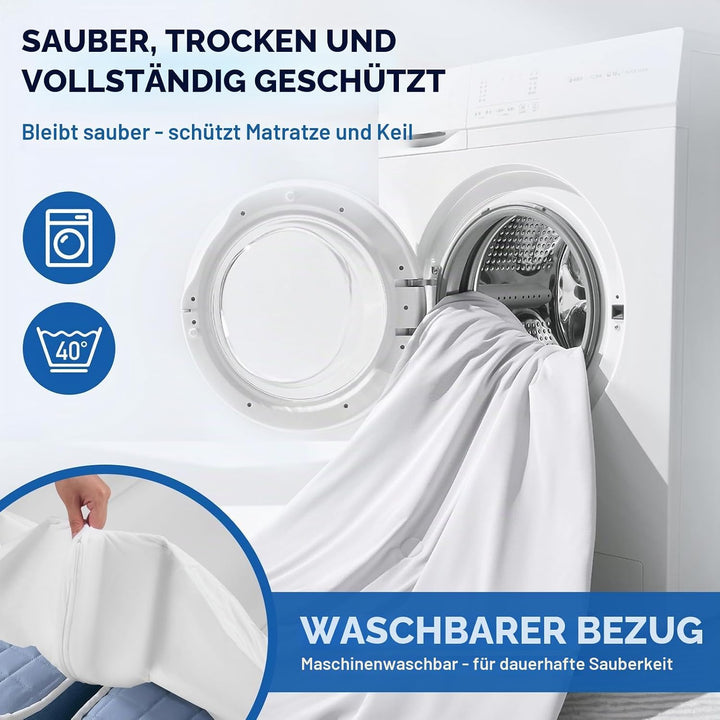 Liebesbrücke für Matratzen 180x200, Matratzenkeil Lückenfüller Bett mit Matratzenschoner Spanngurt,