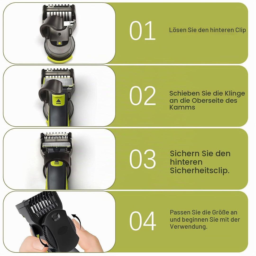 14-in-1 Trimmaufsatz, (0,4–10 mm) Verstellbarer Aufsatz kompatibel mit QP2520 QP2530 QP2620 QP2630 Q