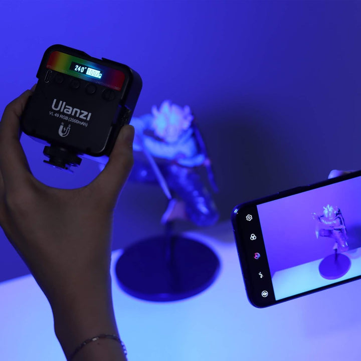 Ulanzi VL49 RGB Mini Multi Color LED Videolampe für Smartphone und Kamera Fülleuchte mit einstellbar